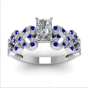 Elegant Silver and Blue Gemstone Ring